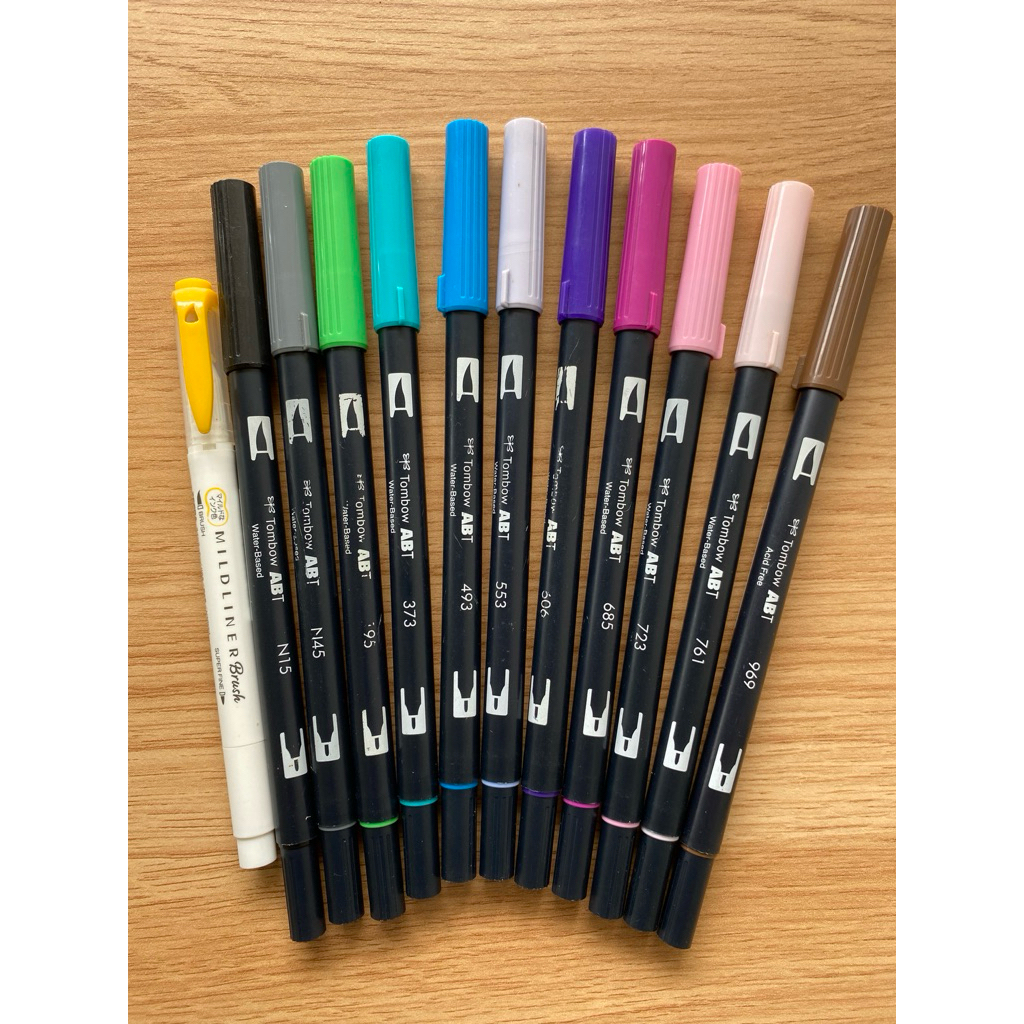 

Preloved Tombow Dual Brush Zebra Mildliner Dual Brush for Journaling Lettering Highliter