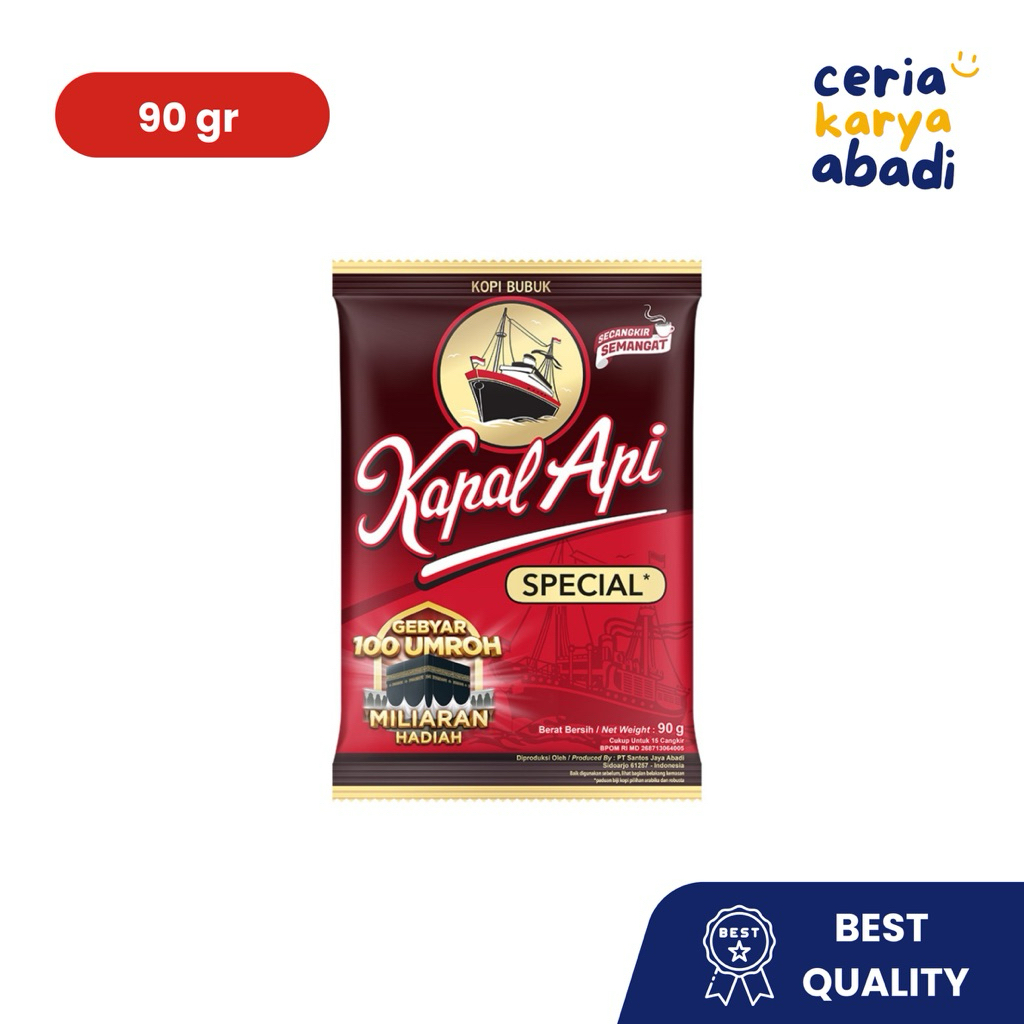 

[CERIA KARYA ABADI] Kopi Bubuk Sachet Kapal Api Special 90gr / Kopi Hitam Kapal Api Special / Kopi Sachet