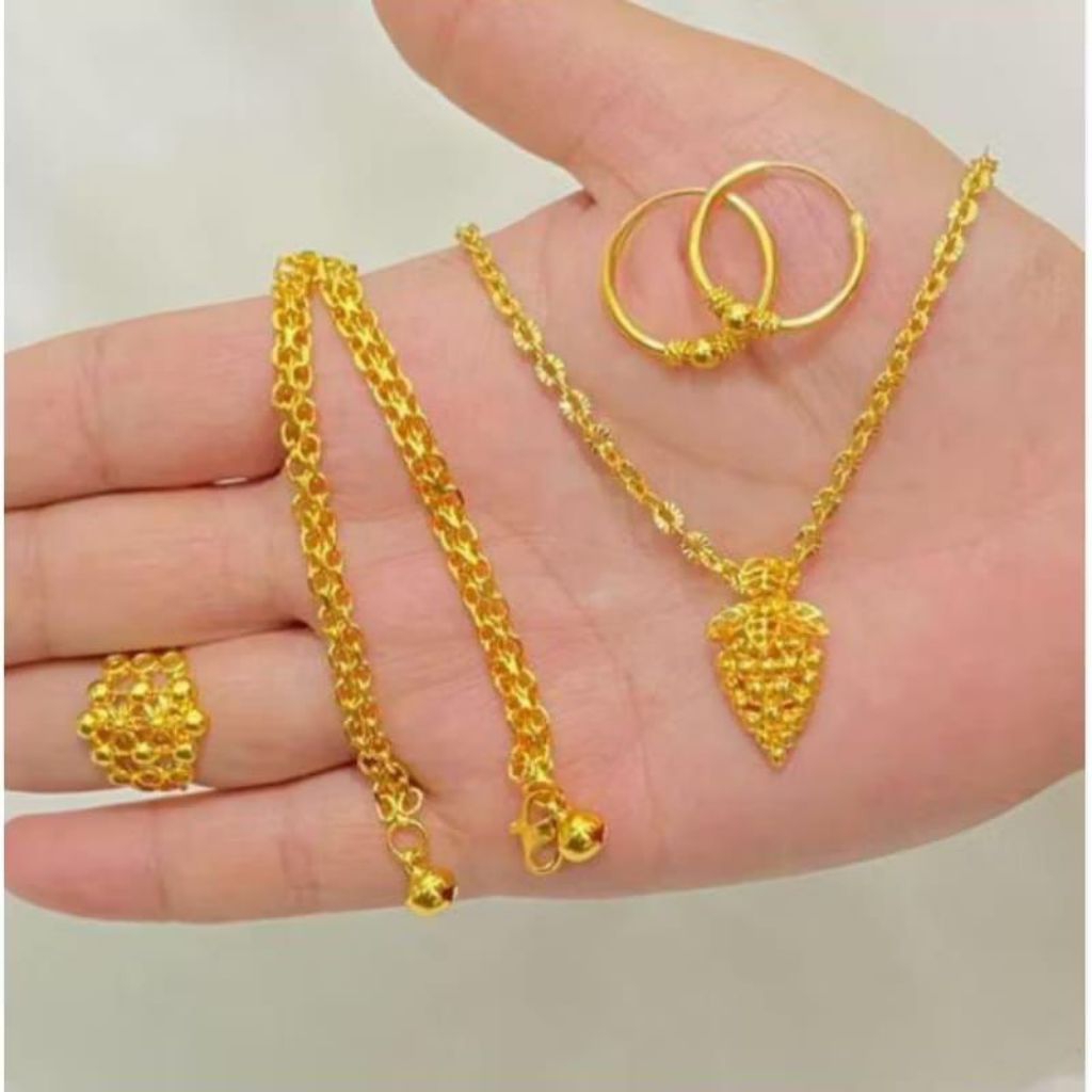 SET PERHIASAN TITANIUM GOLD NURI ANTING GIPSY