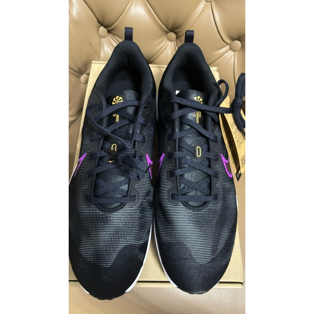 Sepatu Running Downshifter 12 Black-Purple Original