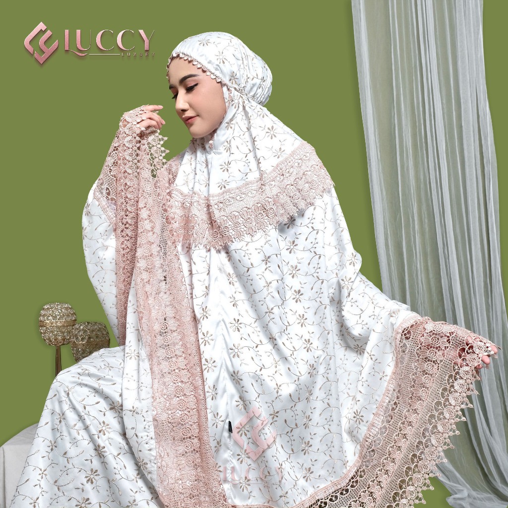 LUCCY_LUXURY Mukena Dewasa Mewah Jumbo Sutra Milo Kalung Full Bordir Exlusive