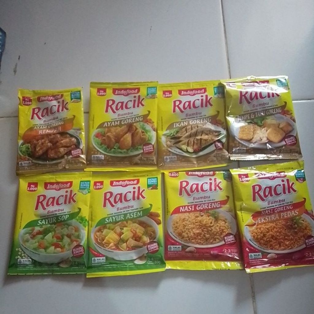 

racik bumbu ikan, ayam, sayur, nasi goreng