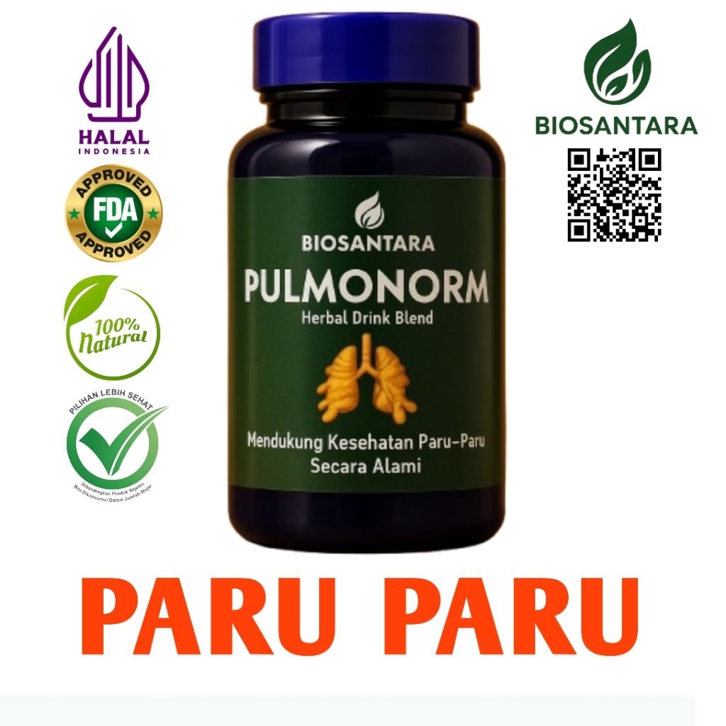 

BIOSANTARA PULMONORM serbuk Herbal 100gr| Paru-paru Basah, Sesak Napas, Batuk Kronis | Detoks Paru Secara Alami