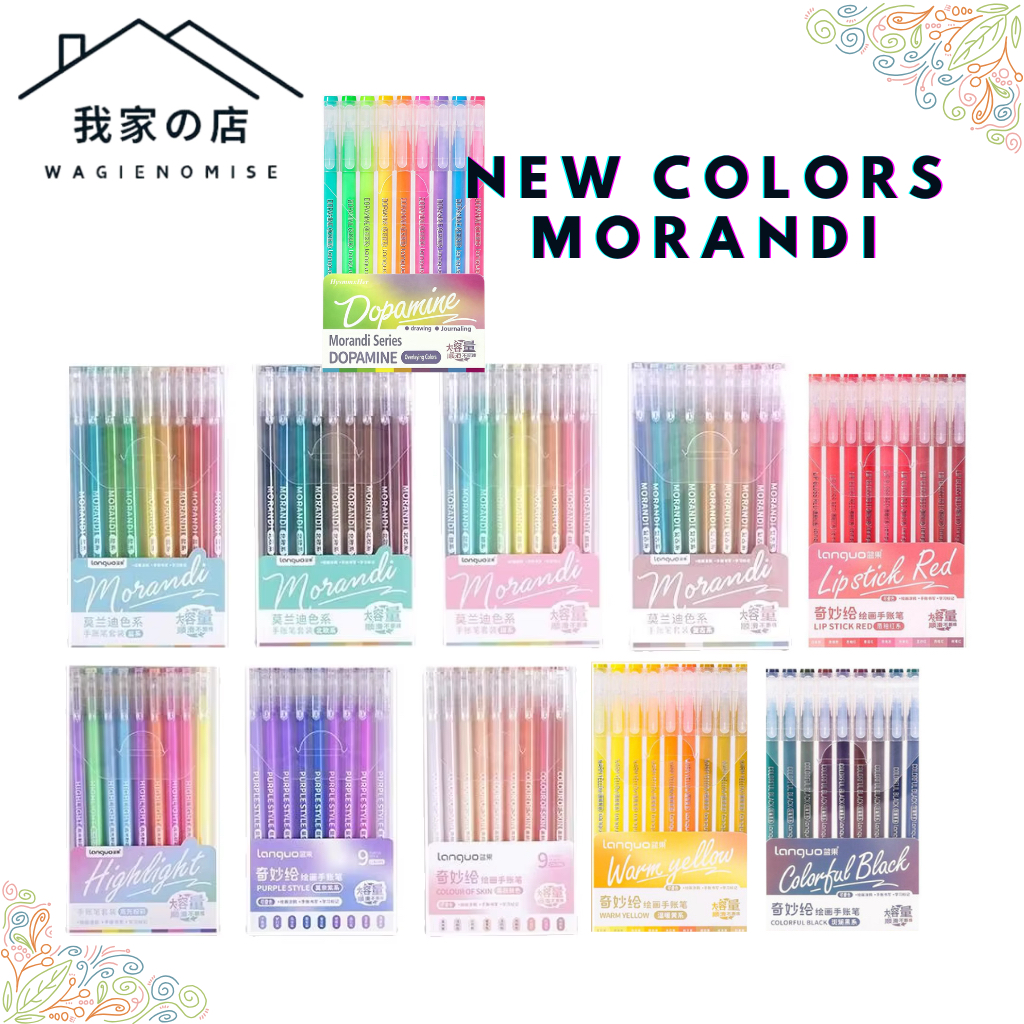 

LANGUO MORANDI REAL COLORS GEL PEN SET 9PC PALING LENGKAP WARNA
