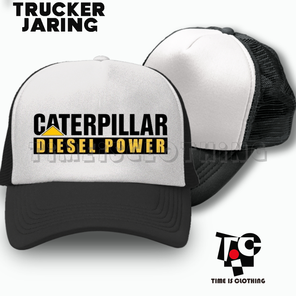 Topi Caterpillar Diesel Power | Topi Trucker Jaring Caterpillar TIC