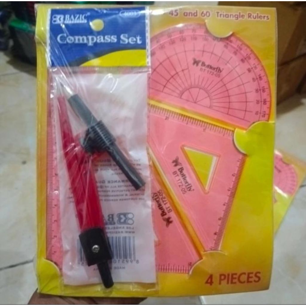 

jangka compas set garisan Mathematical set isi 4