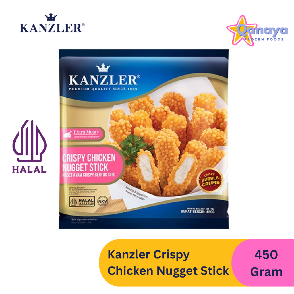 

Kanzler Crispy Chicken Nugget Stick (450 Gram) Nugget Premium dengan Daging Ayam Pilihan Stick