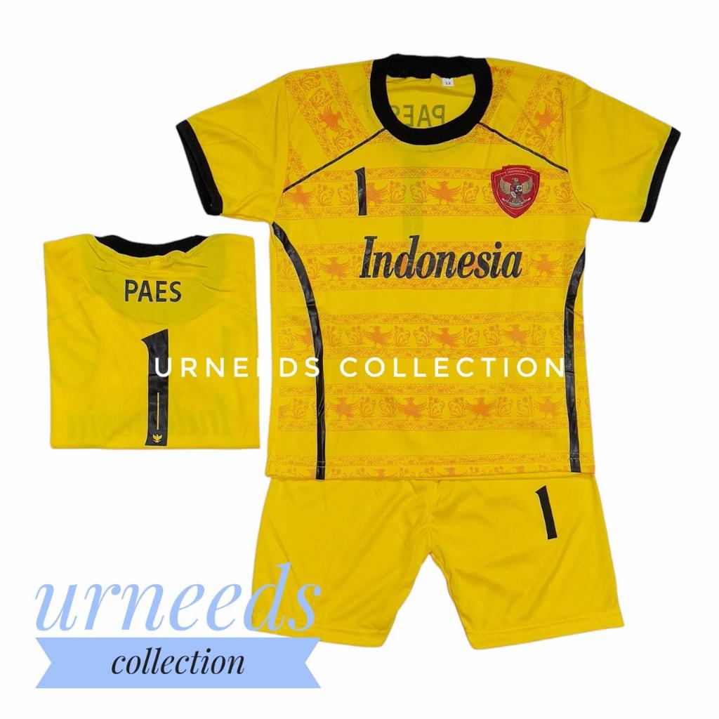 COD / SETELAN BAJU BOLA ANAK TIMNAS INDONESIA KUNING PAES ARHAN TERBAR / STELAN JERSEY FUTSAL MURAH 