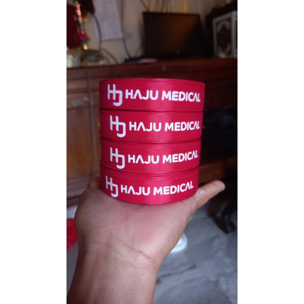 

pita satin 2cm 18 meter bisa custom nama/pita