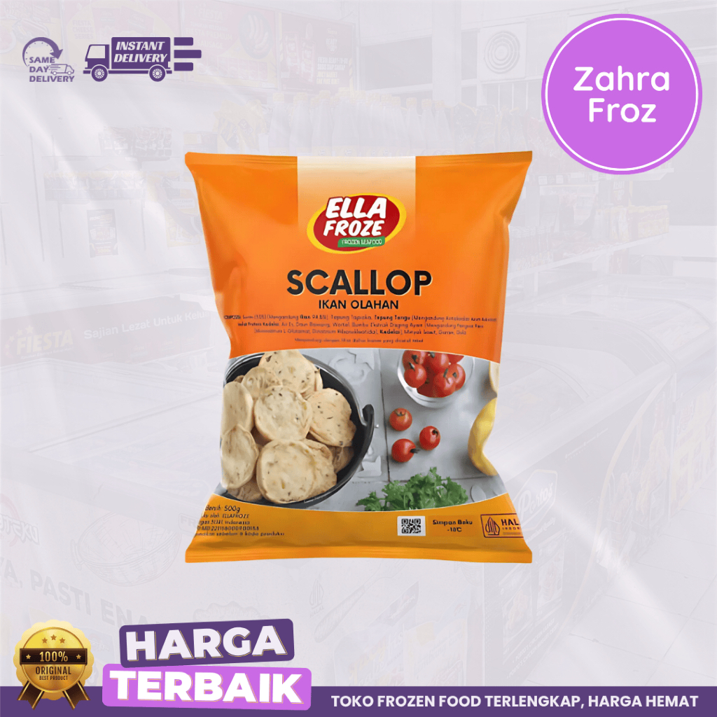 

ELLAFROZE SCALLOP IKAN 500GR