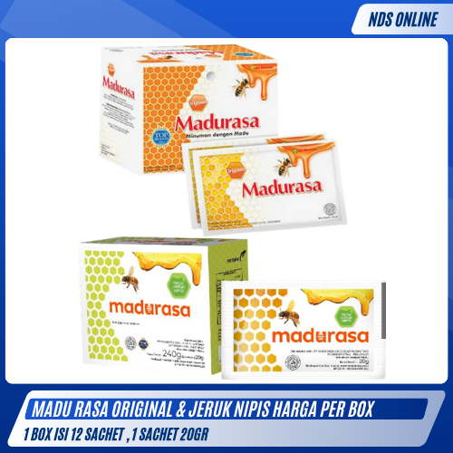 

Madurasa Sachet Original & Jeruk Nipis – 1 Box Isi 12 Sachet x 20gr | Madu Minuman Sehat Praktis