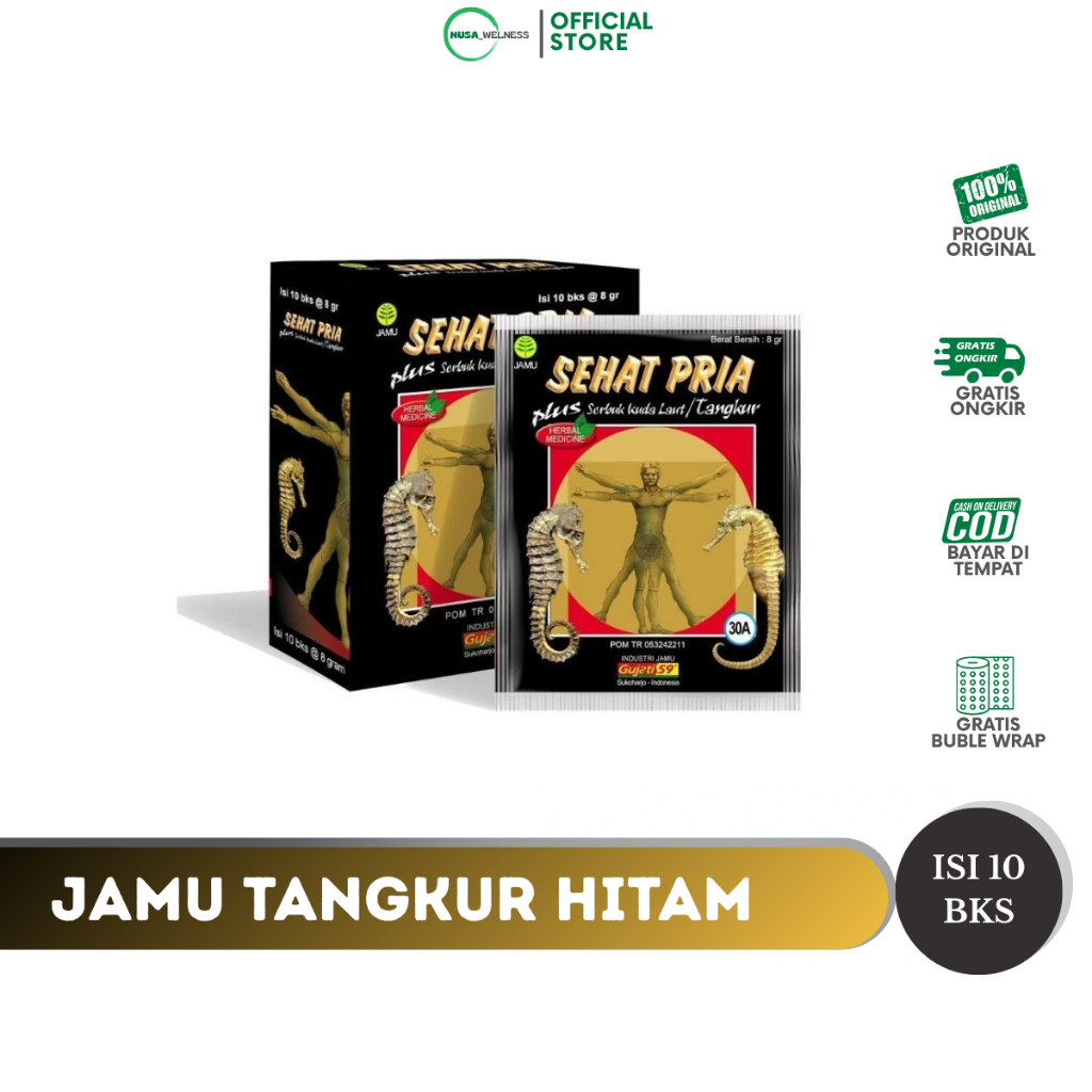 

(COD) Jamu Tangkur Hitam Gujati 1 Box Isi 10 Sachet | Jamu Herbal Pria Perkasa Original