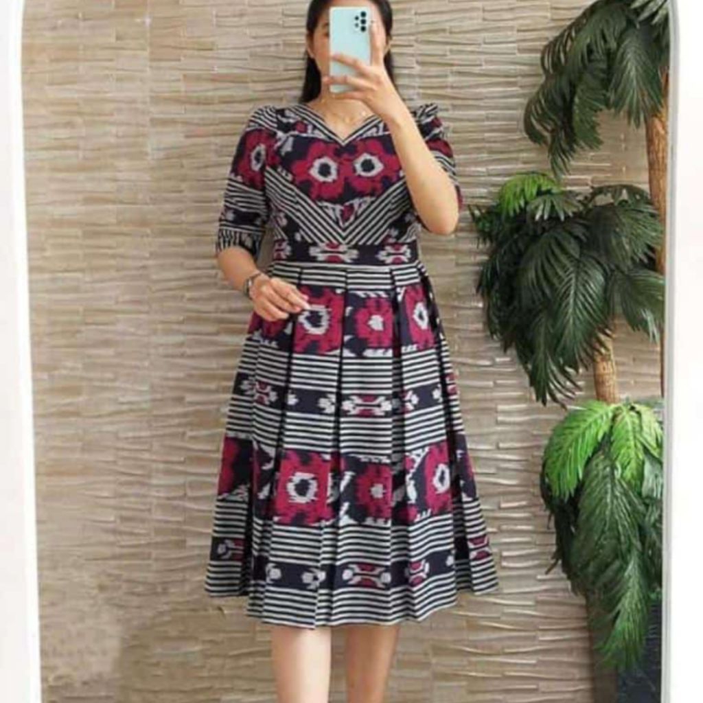 DRES TENUN MODEL BUNGA MEKAR
