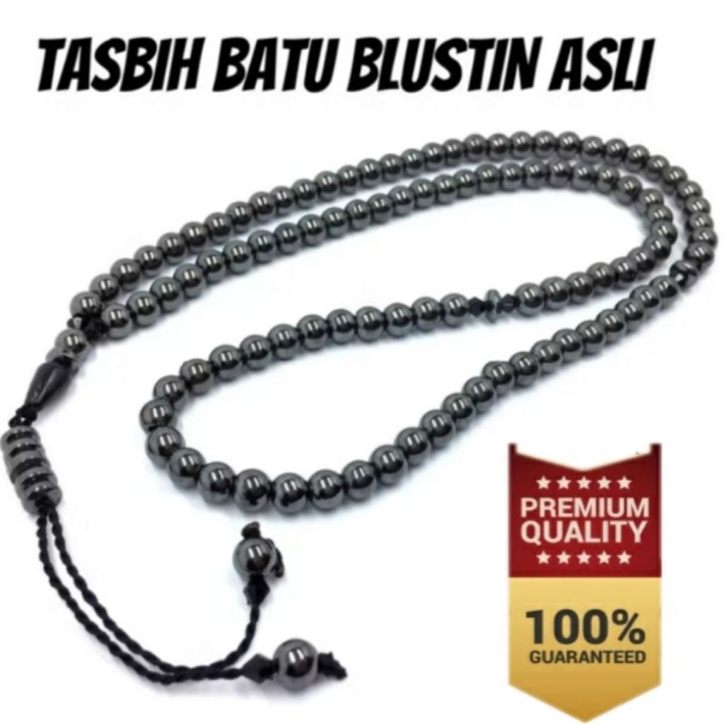 TASBIH BATU BLUSTIN 6MM 99 BUTIR / TASBIH KESEHATAN BATU BLUSTIN
