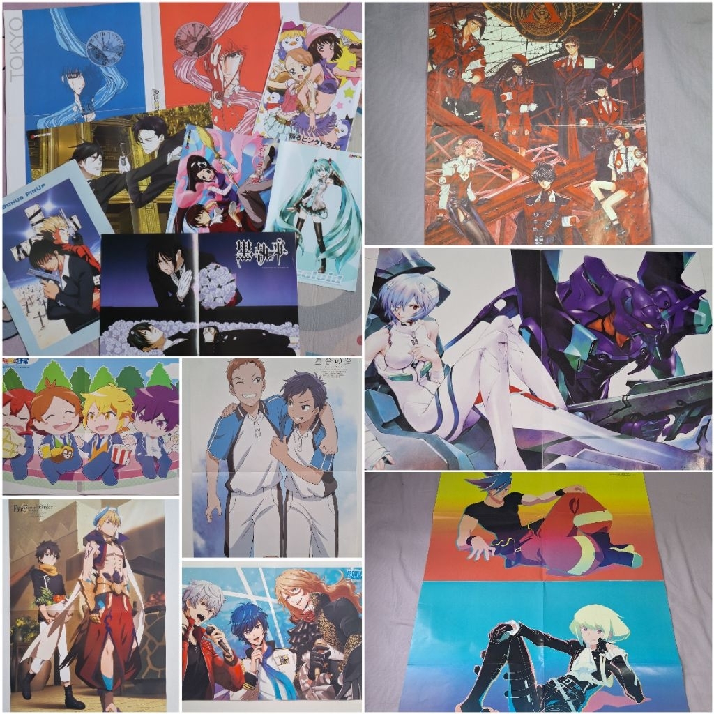 [baca desc] poster anime manga game jpop official bonus majalah pash animonster animonstar