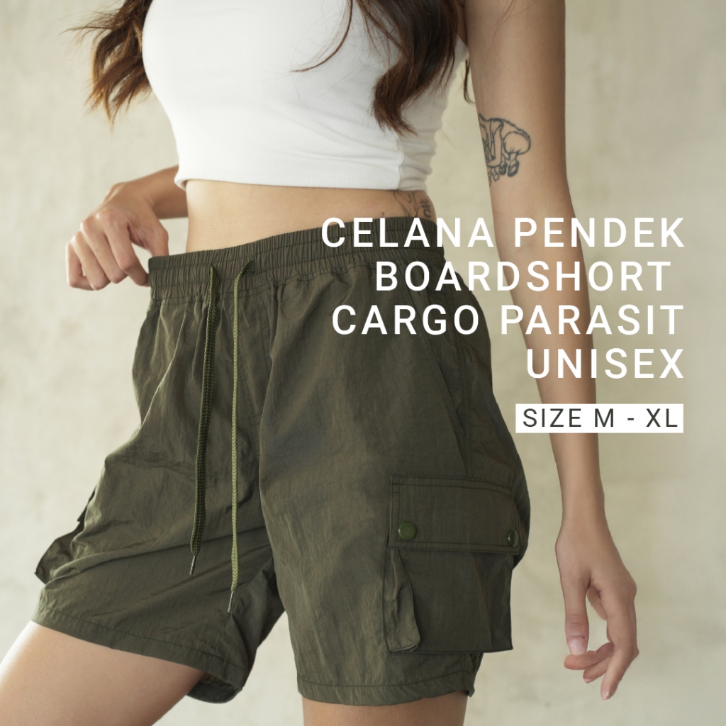 Arvada – Celana Pendek Unisex Boardshort Cargo | Bahan Parasit | Ringan, Nyaman, Anti Gerah