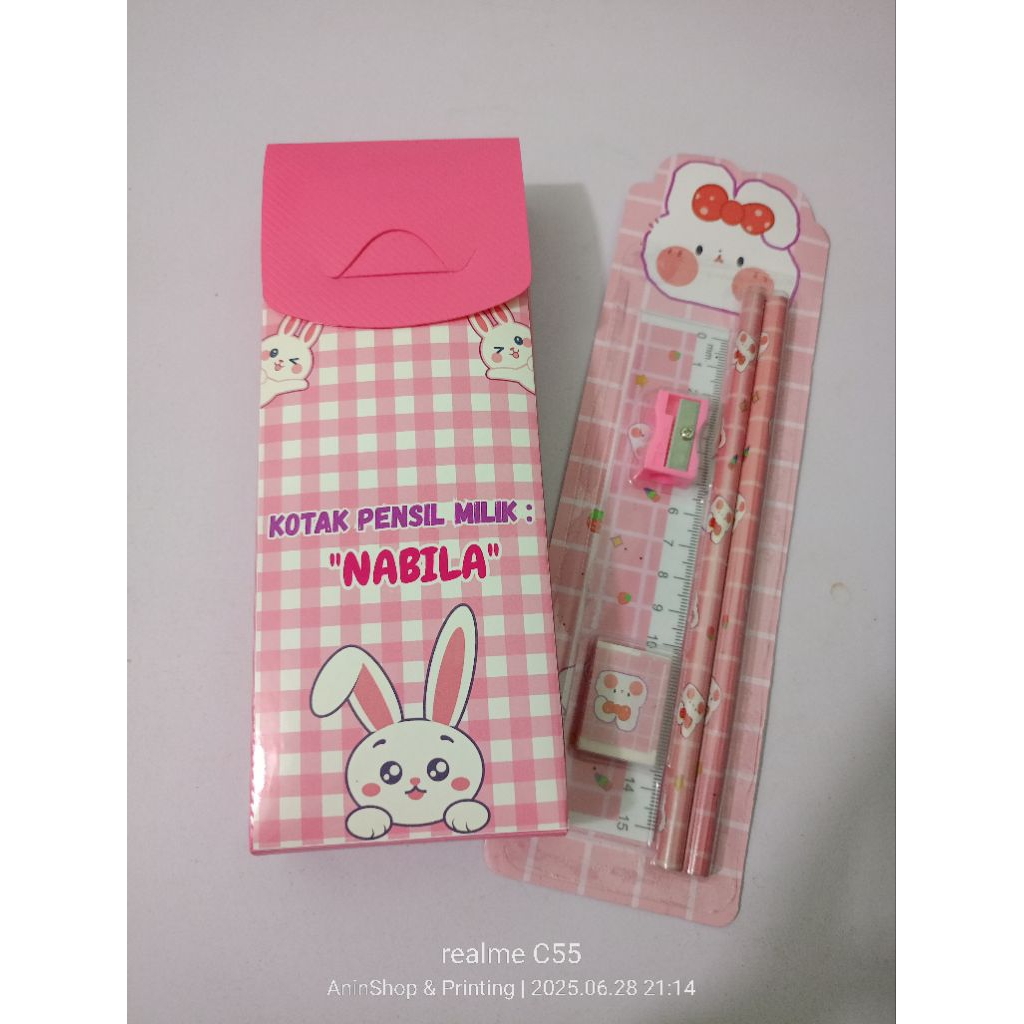 

Kotak Pensil Custom Nama+Isian/Kotak Pensil/Alat Tulis/Tempat Pensil/Set Alat Tulis