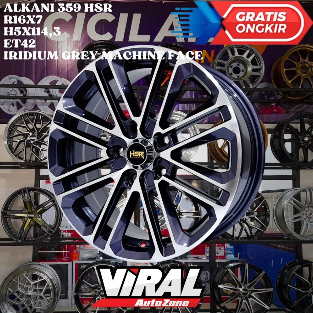 Velg Mobil Ring 16 HSR ALKANI R16 LOBANG 5 UNTUK XPANDER , BRV , XOVER , SONET