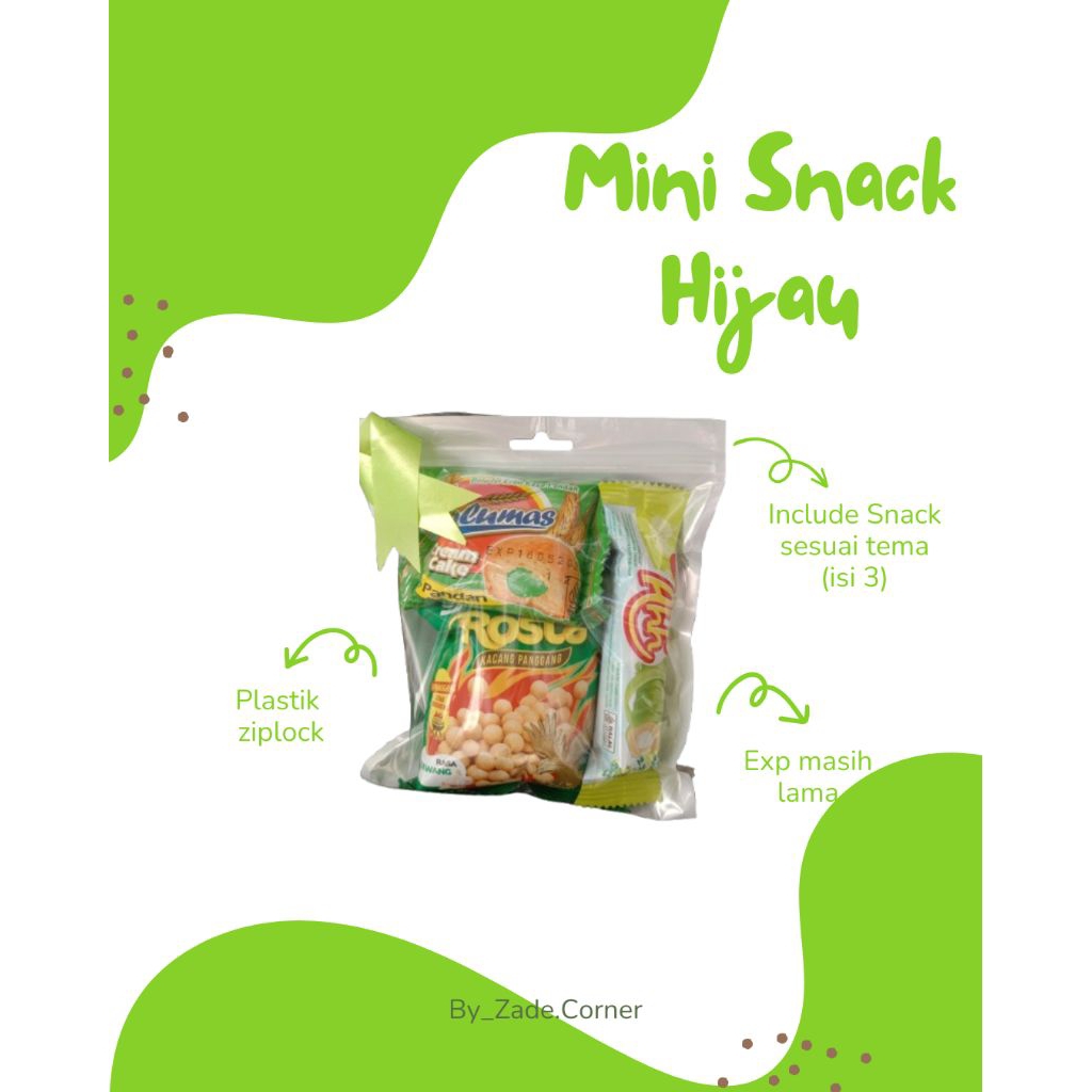 MINI SNACK GIFT HIJAU/ MINI HAMPERS / PAKET JAJAN ULANGTAHUN