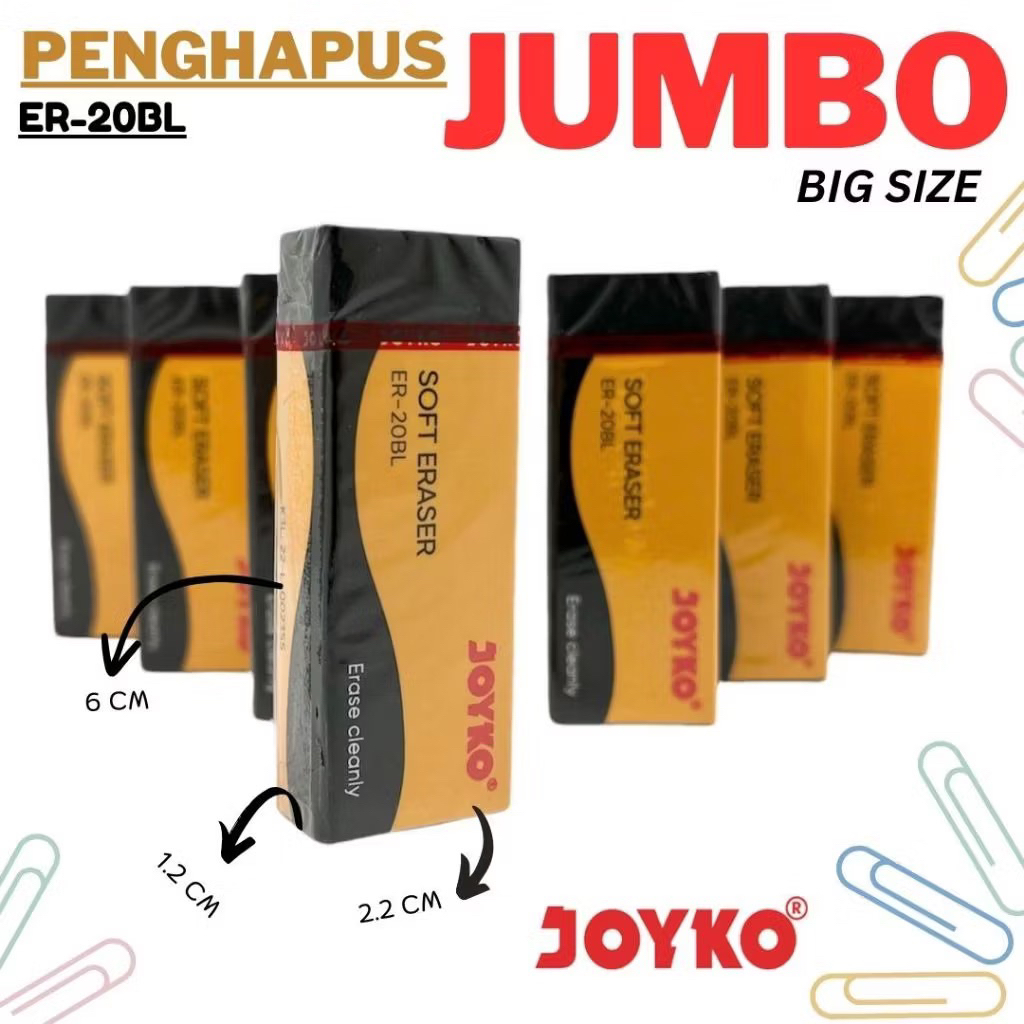 

Penghapus Joyko EB-20BL Hitam | Eraser Isi 20 PCS | Penghapus Pensil Besar JOYKO ER-20BL Hitam Black