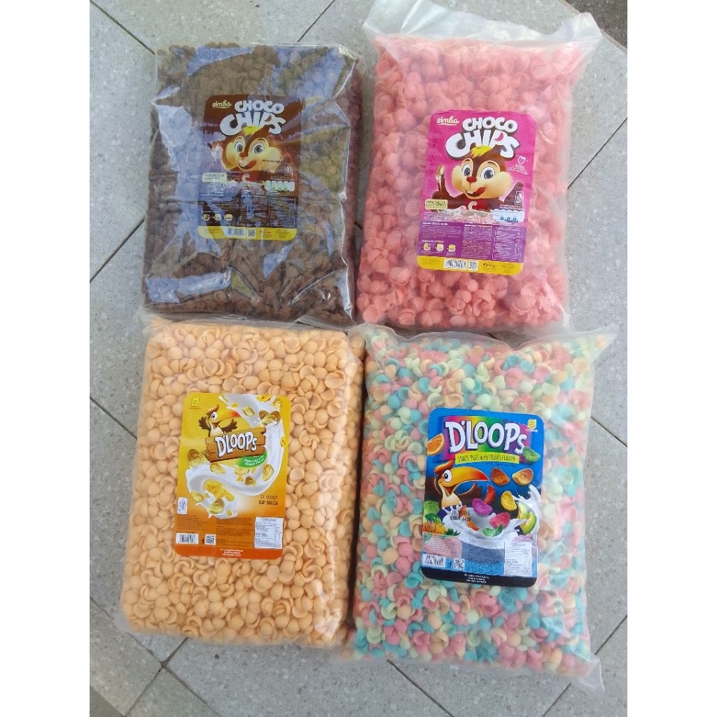 

Choco chips | choco crunch | Simba dloops sereal strawberry cokelat keju buah taro
