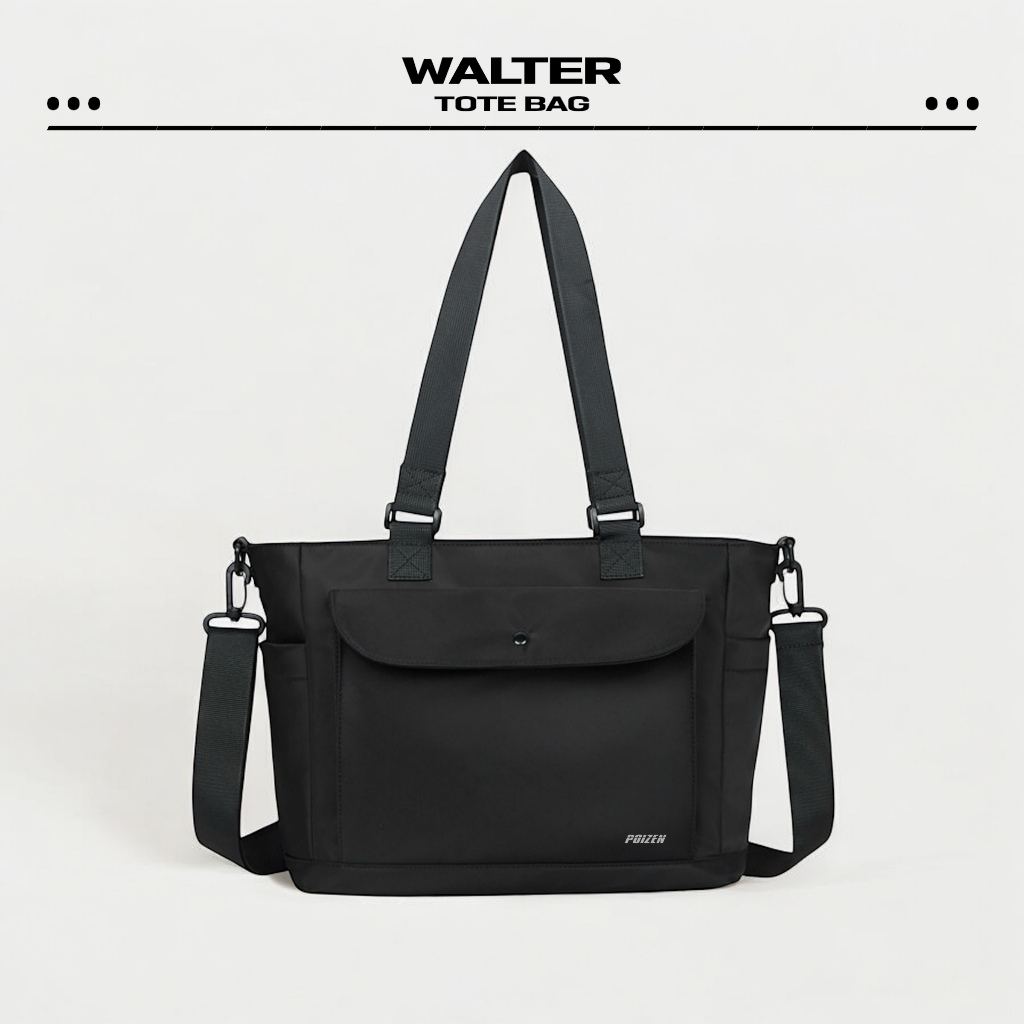 POIZEN - Walter 2 in 1 Tote Bag Waterproof Sling Bag |Tas Tote Pria Wanita Anti Air