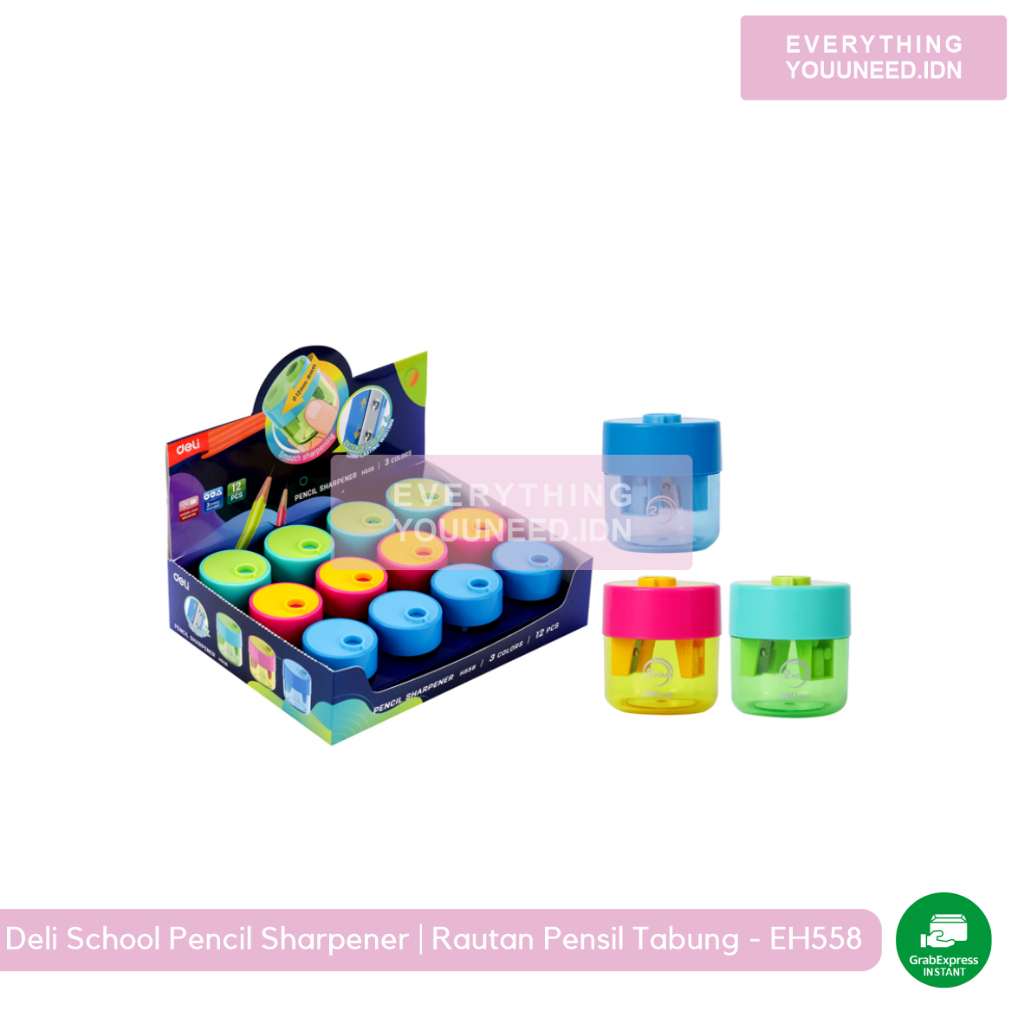 

Deli School Pencil Sharpener | Rautan Pensil Tabung - EH558