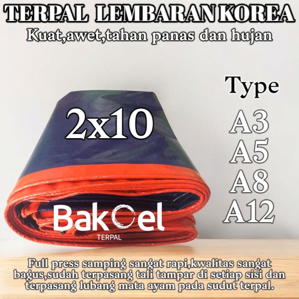 TERPAL PLASTIK A12 UKURAN 2 x 10  METER (waterproof)SUPER TEBAL