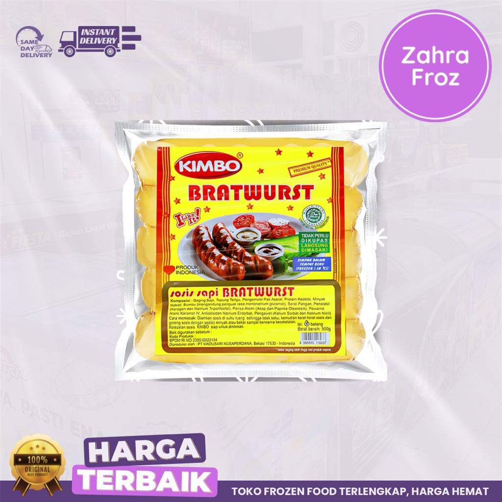 

KIMBO SOSIS BRATWURST 500 GR ISI 6