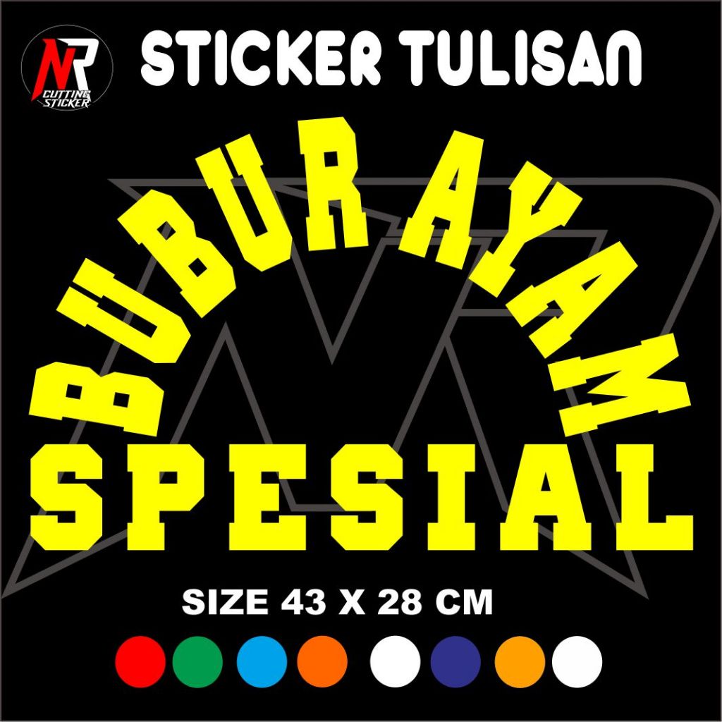 

STICKER TULISAN BUBUR AYAM SPESIAL STICKER TULISAN UNTUK NAMA JUALAN DI GEROBAK RODA
