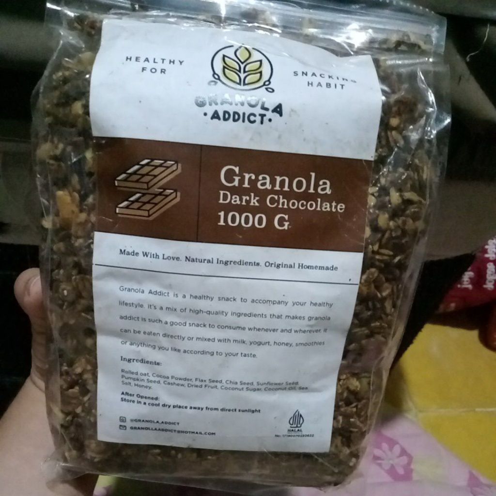 

Granola Dark Chocolate, 1.000g, cemilan sehat