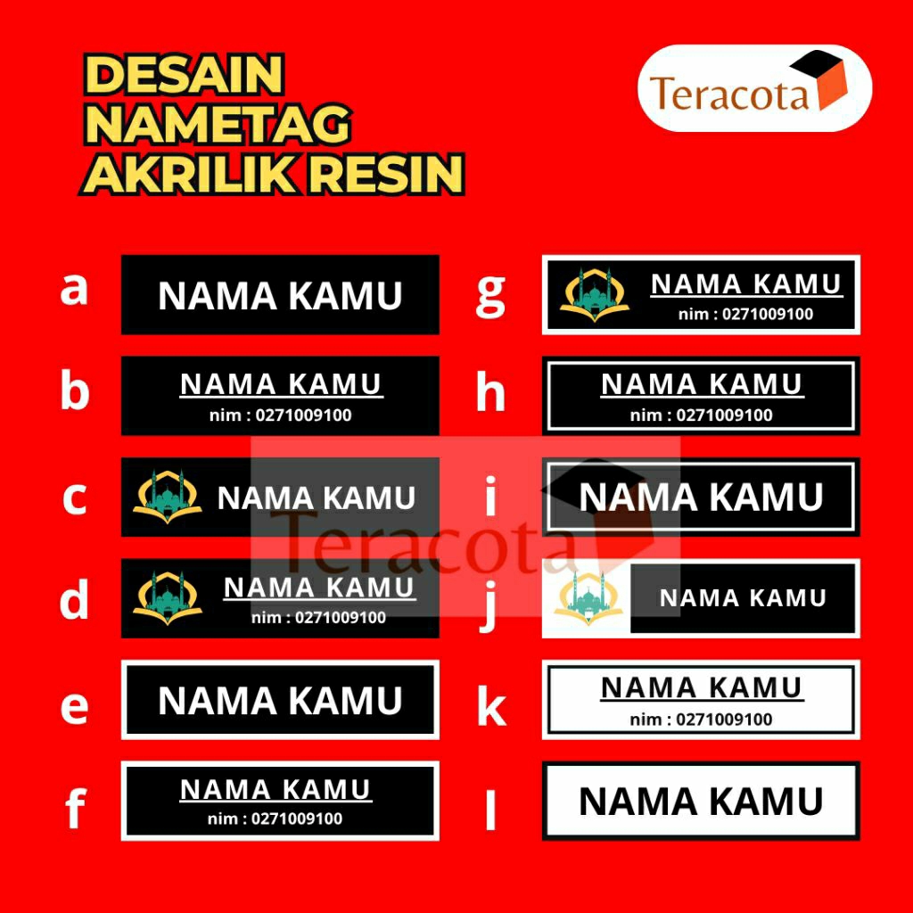 

Paket Nama Nametag Akrilik Peniti Magnet Permukaan Datar
