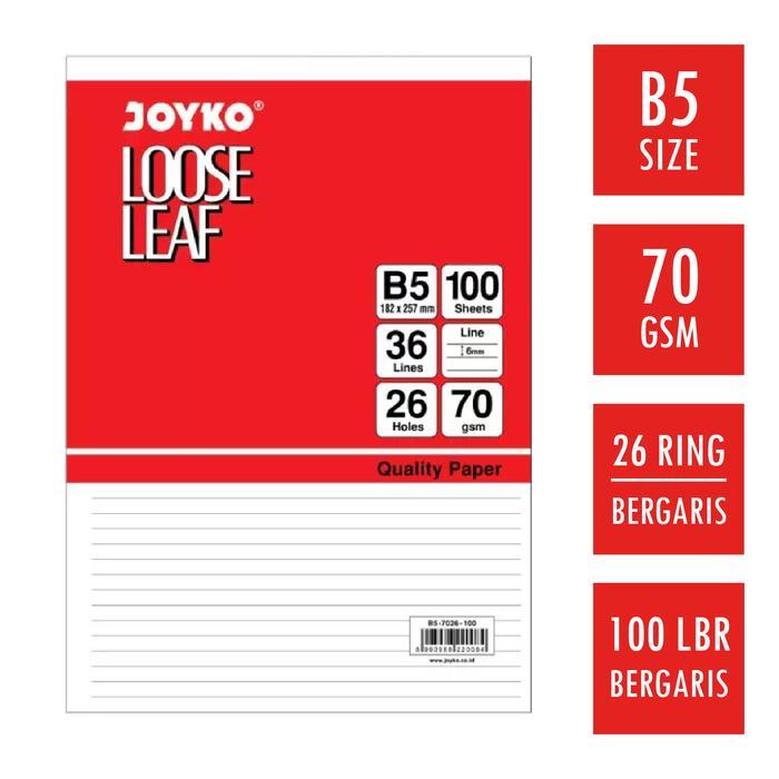 

KERTAS BINDER BERGARIS B5 JOYKO | B5 JOYKO LINE LOOSE LEAF | ISI 50 DAN 100