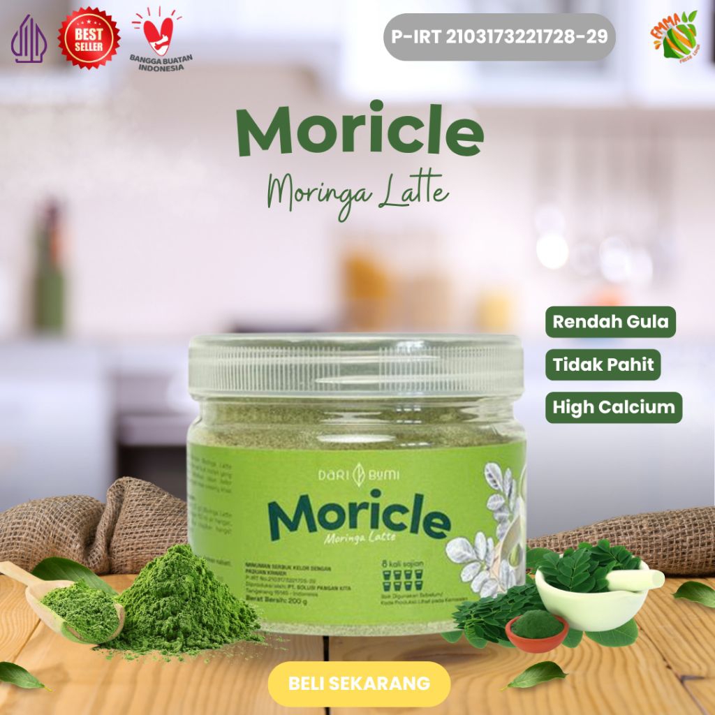 

Moricle Latte Daun Kelor Aren DariBumi