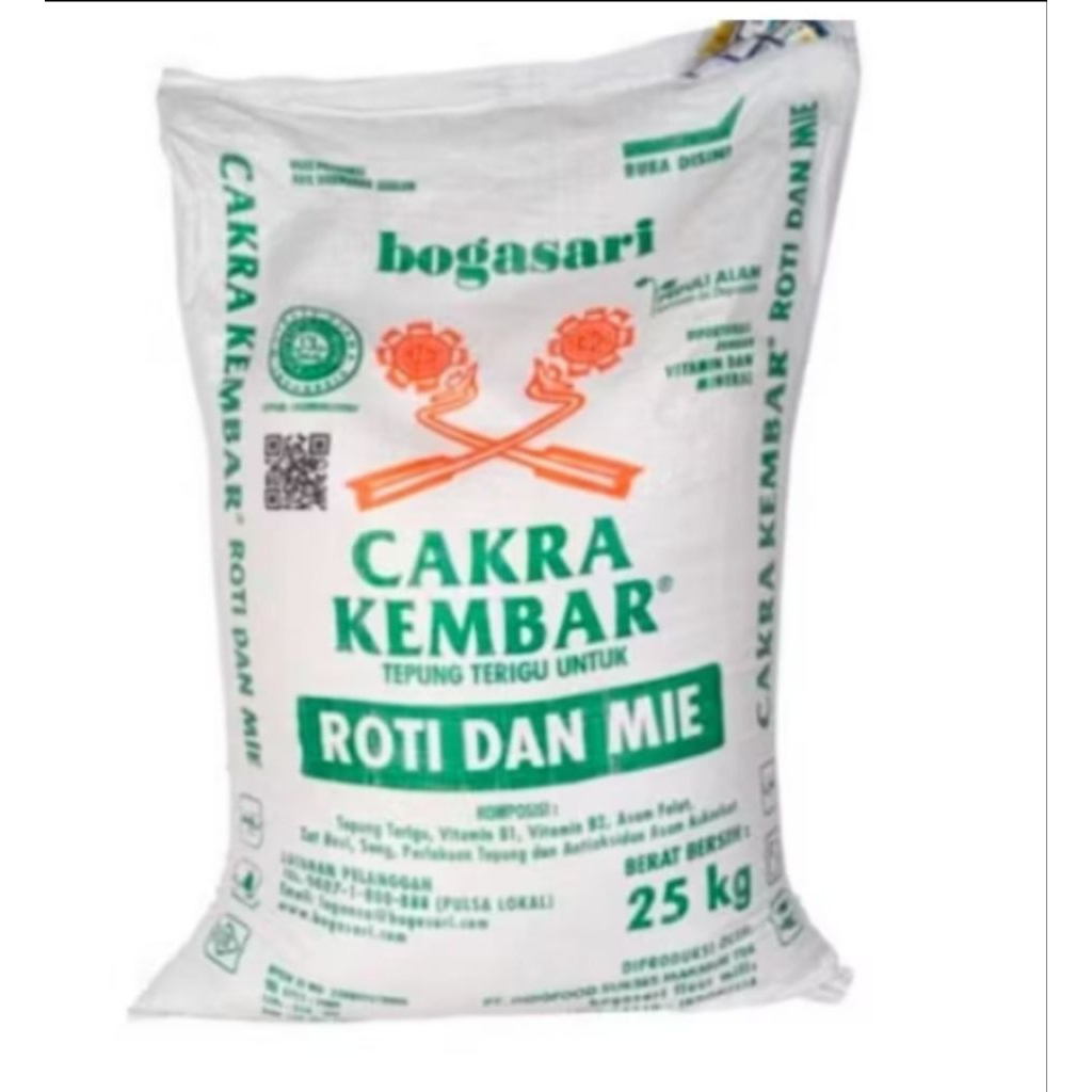 

Tepung Terigu Protein Tinggi Cakra Kembar – Khusus Roti & Mie – 25 Kilogram