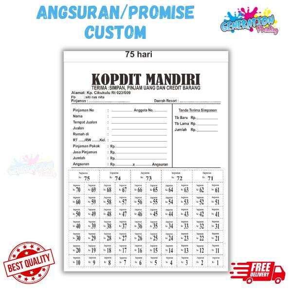 

cetak angsuran/promise custom gratis dsain full color Stationery Tinta DGRAFIKA