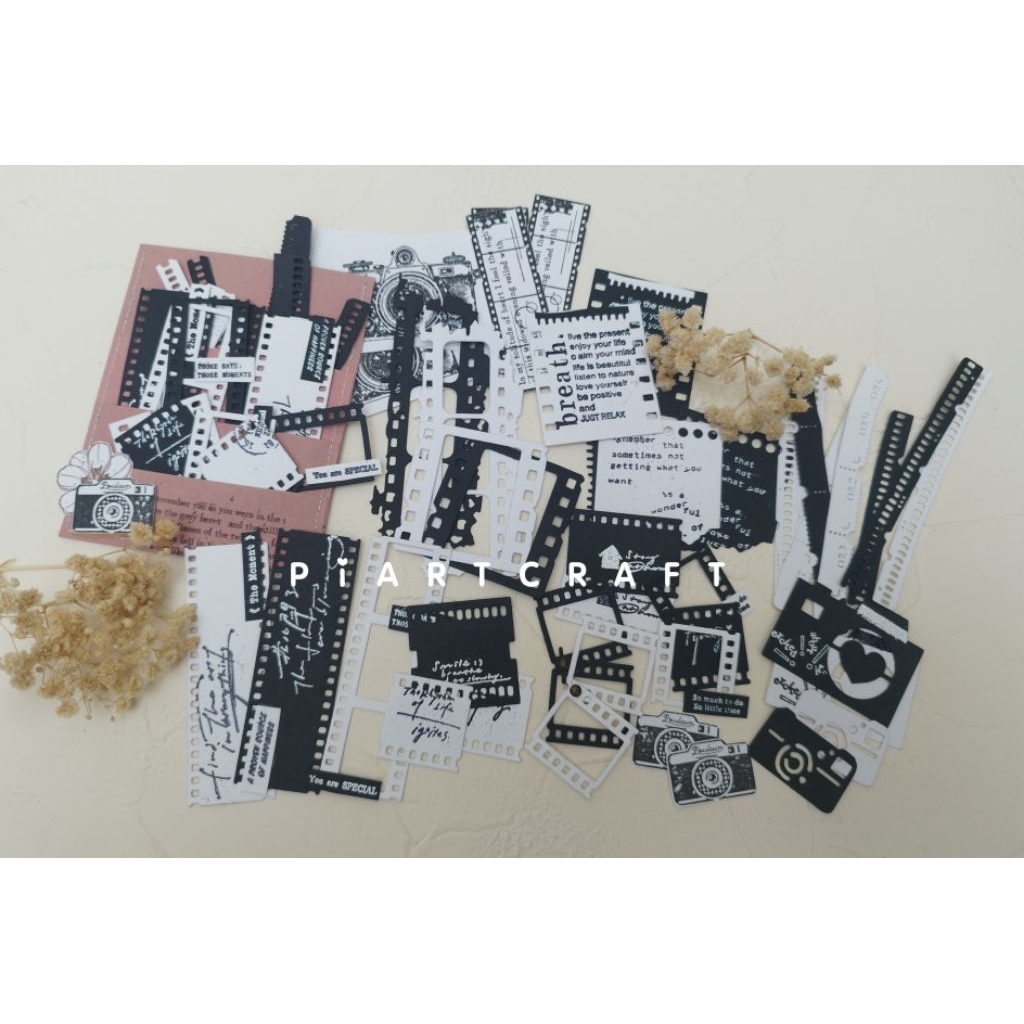 

Dies Cut Out n Stamp Black and White (60++ pcs) - Journal - Scrapbook