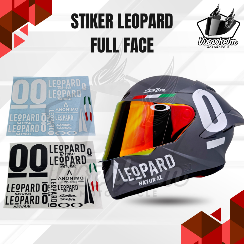 Stiker Leopard Helm Full Face (KYT TTC,MLA Cripton,Jitsu Dll)
