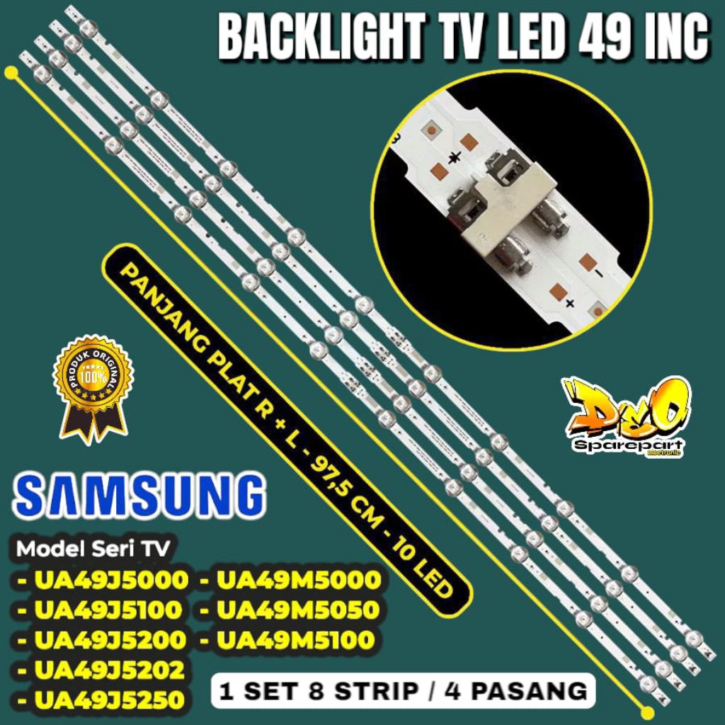 BACKLIGHT TV LED SAMSUNG 49 INC UA49M5000 UA 49M5100 UA49M5200 UA49M5050 UA49J5250 UA49J5200 UA49J52