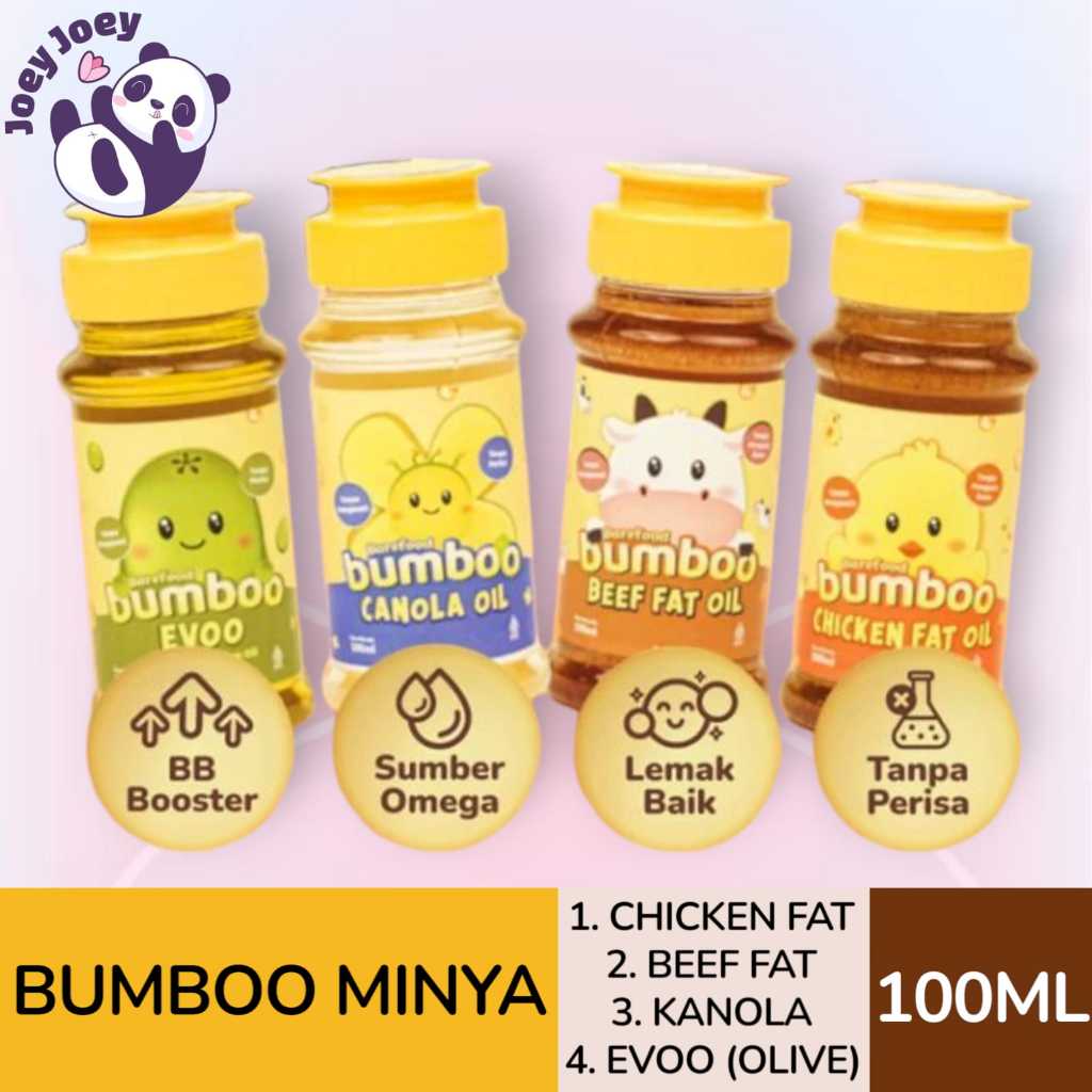 

BUMBOO Minyak 100ML - Bahan Alami - Bernutrisi - Sumber Lemak & Omega 3,6,9 - BB Booster -Tanpa Perisa & Pengawet - Tumis atau Topping