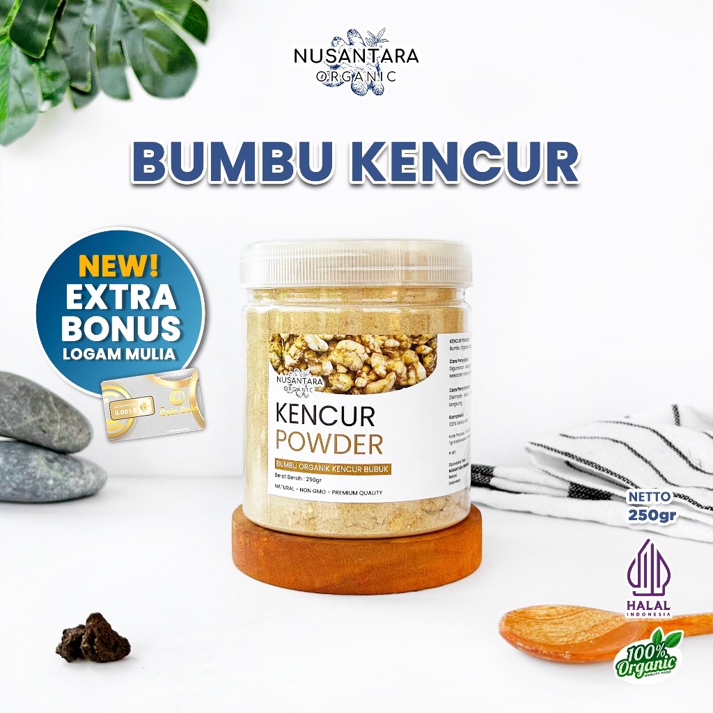 

Nusantara Organic Kencur Bubuk Asli Dapur Bumbu Masak Organik Natural Seasoning Powder 250gr