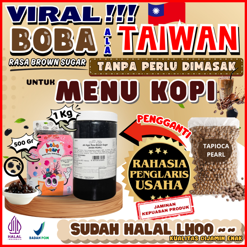 

BobaTapiocaPearlSiapSajiCocokDengan GLETZ Bubuk Es Krim Ice Cream Powder - Boba Pearl Brown Sugar 1 Kg | Cocok Untuk Semua Jenis Minuman