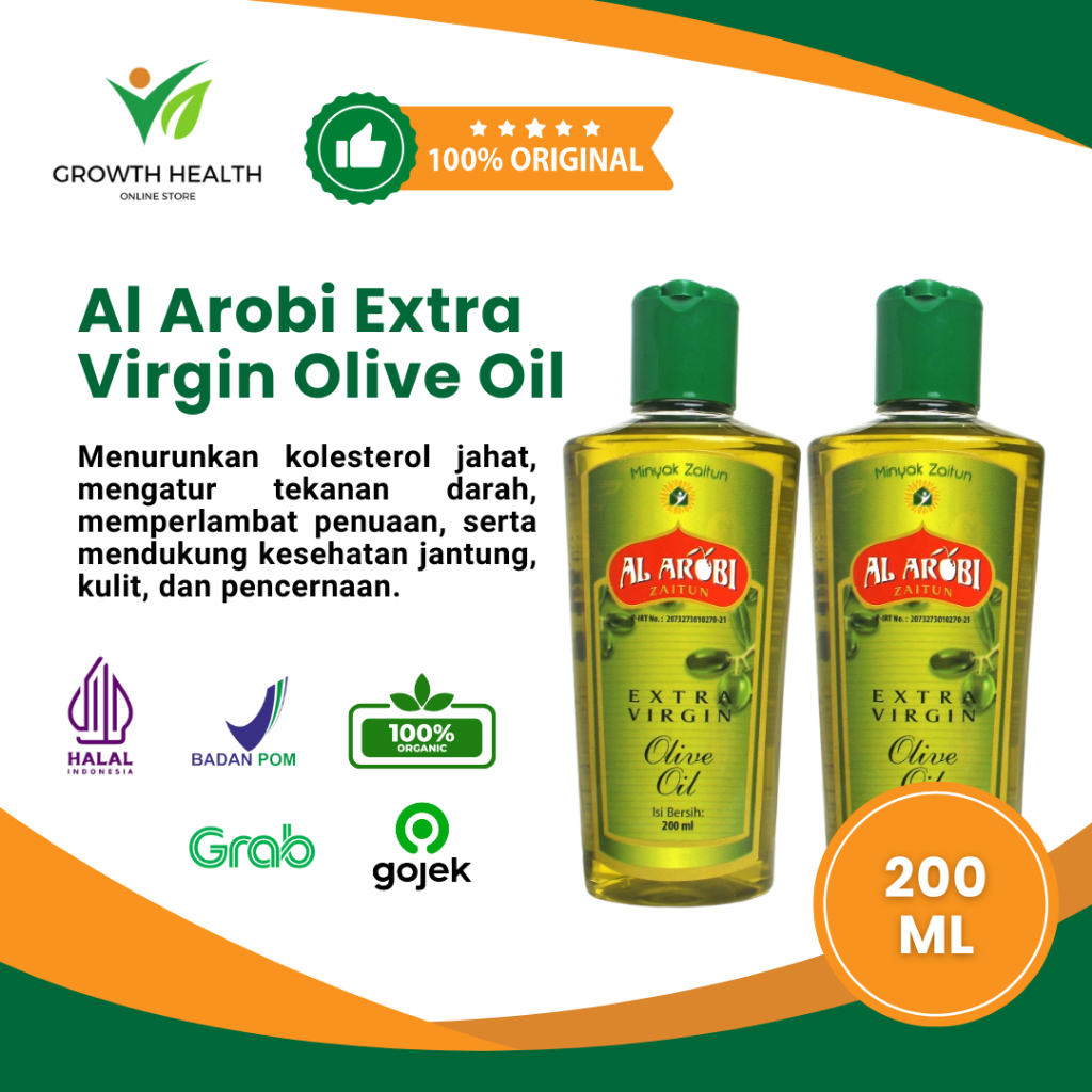 

Al Arobi Extra Virgin Olive Oil 200ml Minyak Zaitun