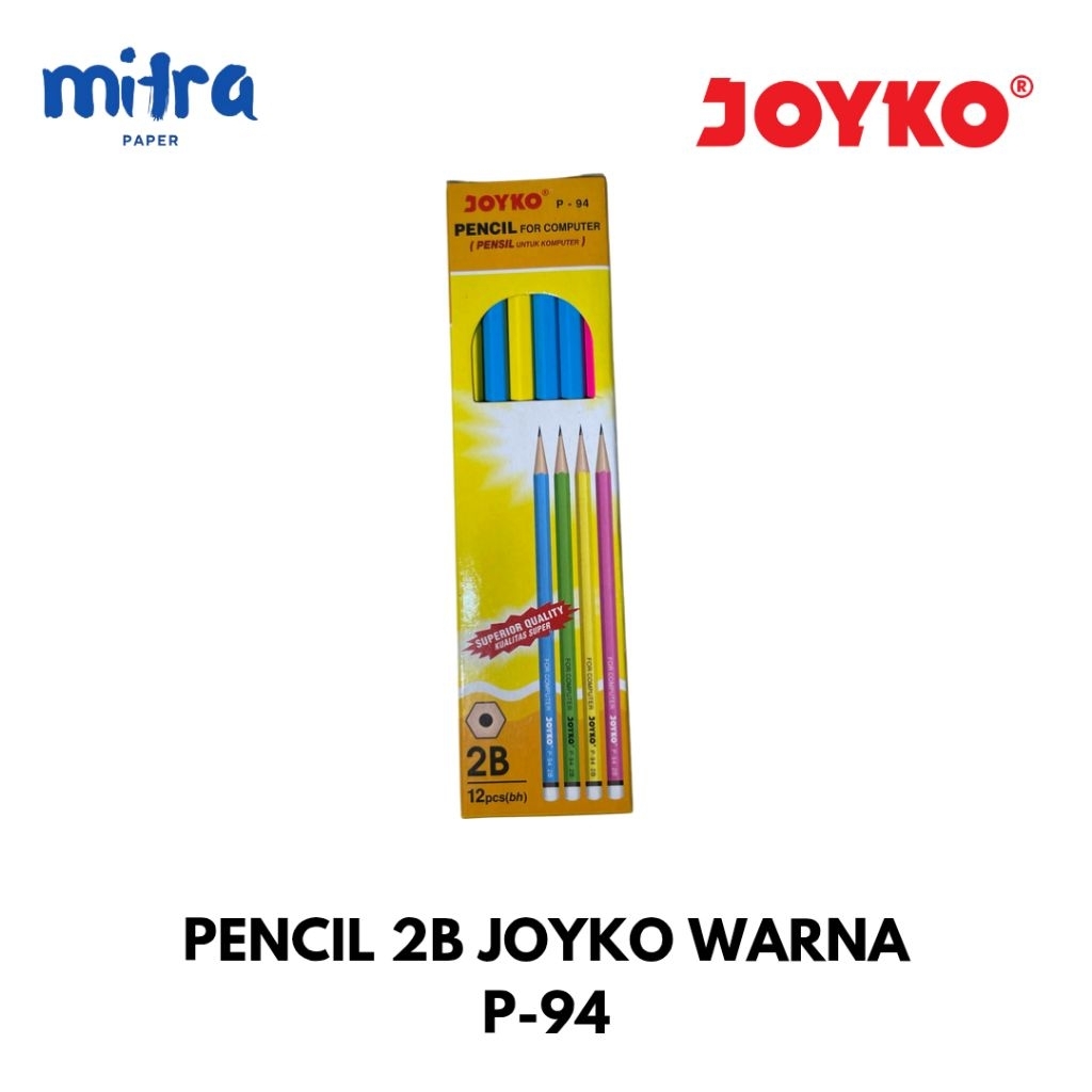 

Pencil 2B Joyko 4 Warna P-94 / 1 Pack isi 12