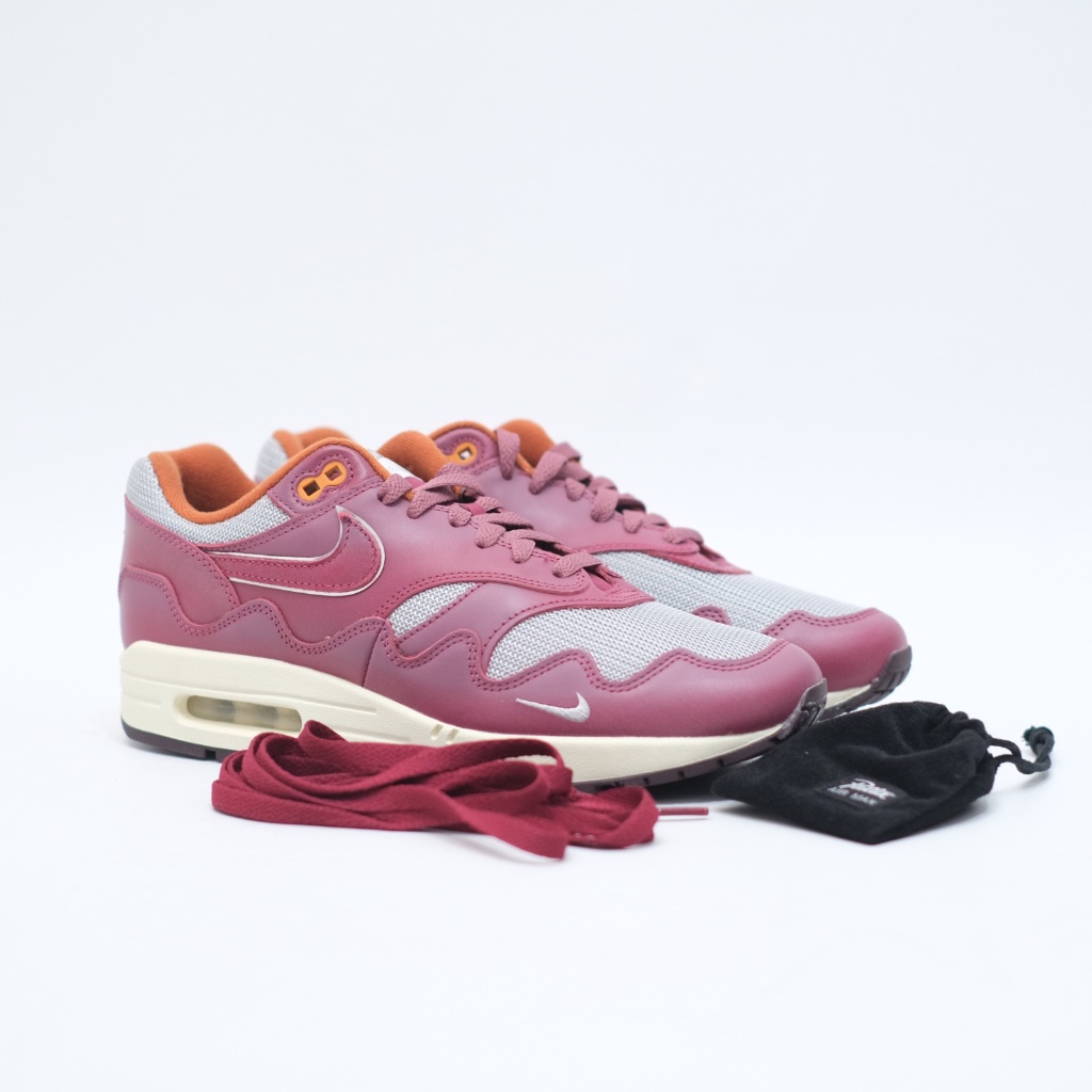 Nike Air Max 1 x Patta Rush Maroon Original Resmi (100% Authentic)