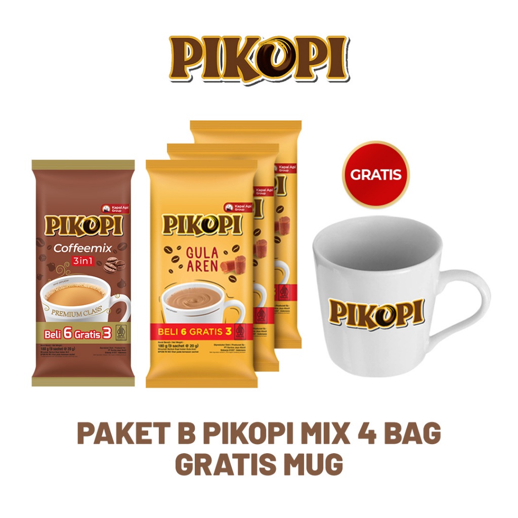 Paket B Pikopi Mix 4 Bag Free Mug