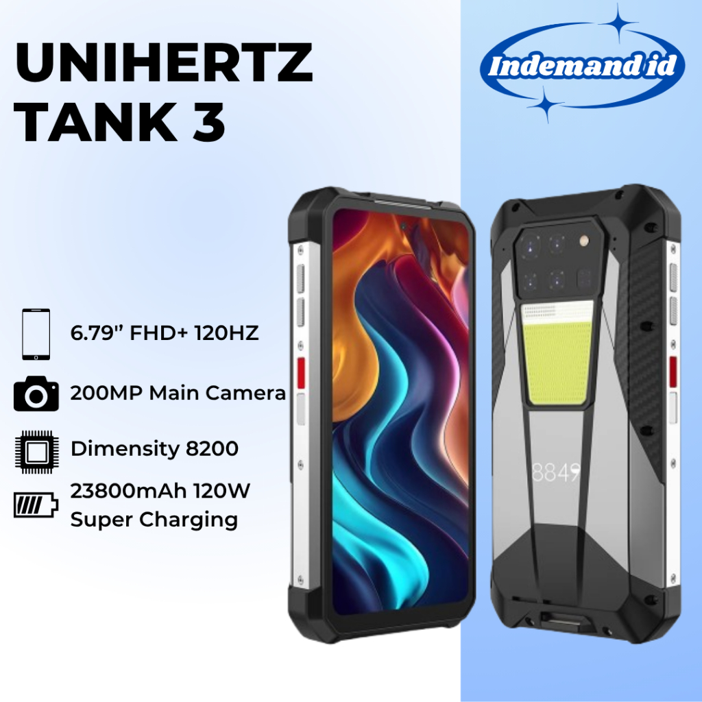 Unihertz Tank 3 5G Rugged Phone 32GB 512GB 200MP 23800mAh 120W 120Hz