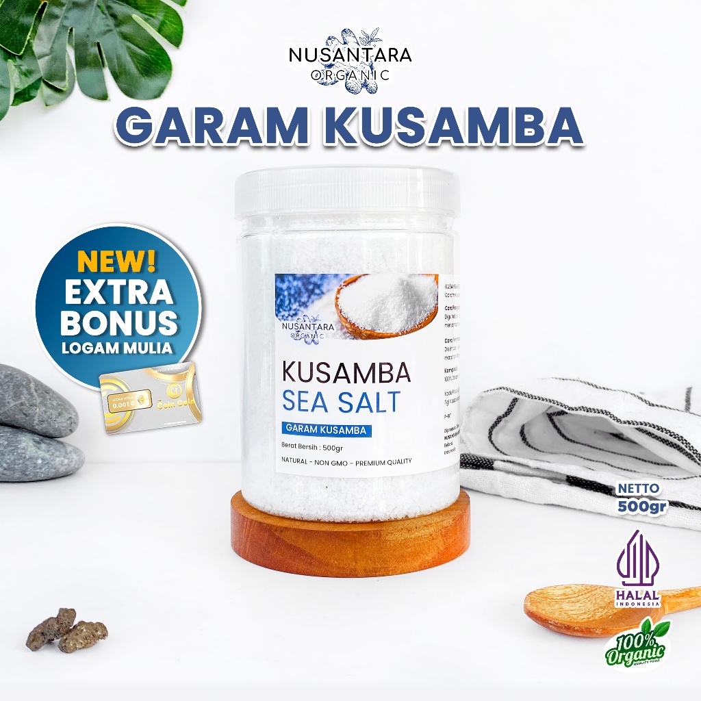 

Nusantara Organic Garam Kusamba Asli Sea Salt Lokal Premium Alami Organik Laut Bali Non Refine 500gr