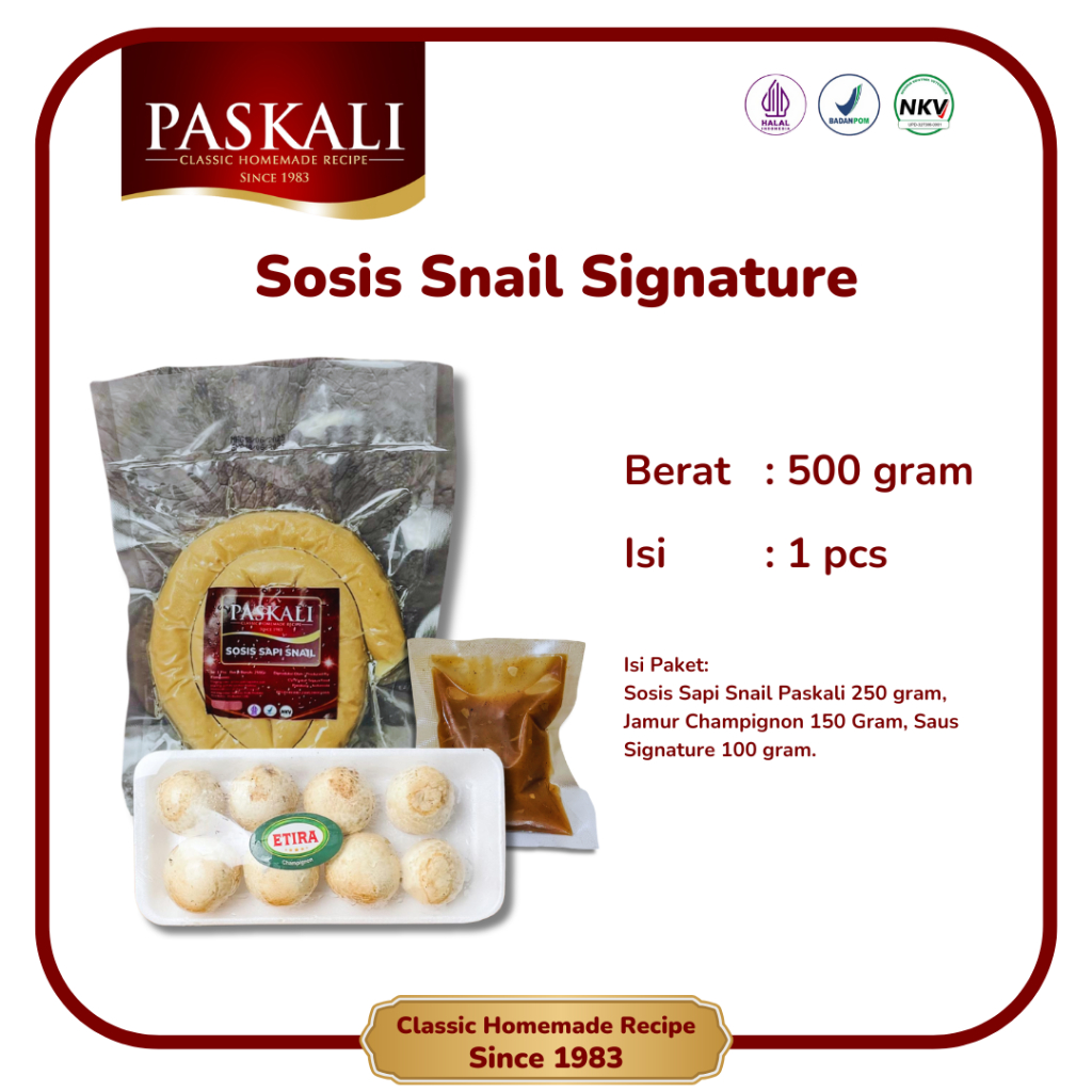 

Sosis Sapi Snail Signature Paskali 500 gram