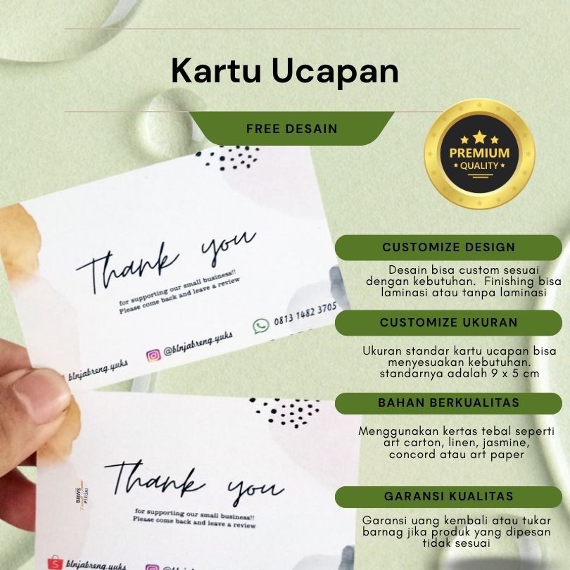 

Kartu Ucapan Terima Kasih Custom: Senyum Pelanggan, Omzet Naik!